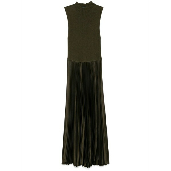 ラルフローレン レディース 衣裳 トップス Pleated high-neck MIDI dress Green