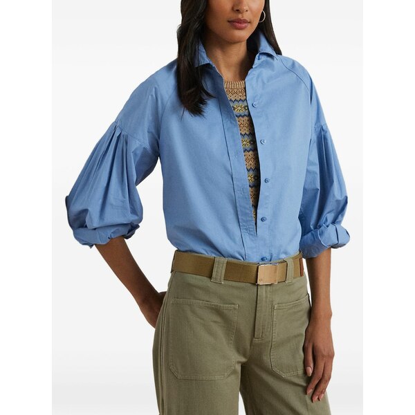 ラルフローレン レディース プルオーバー トップス Puff-sleeve shirt Blue