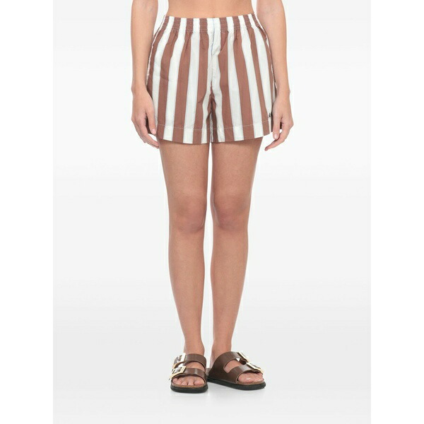 エムシーツーセイントバース レディース 心地よいズボン下 ボトムス Maeve striped shorts Brown