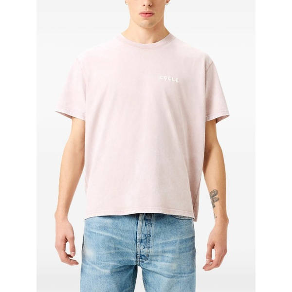 循環過程 メンズ ティーシャツ トップス Over logo-print t-shirt Pink