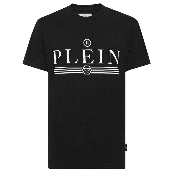 フィリップ飾り気のない メンズ ティーシャツ トップス Logo-print cotton t-shirt Black