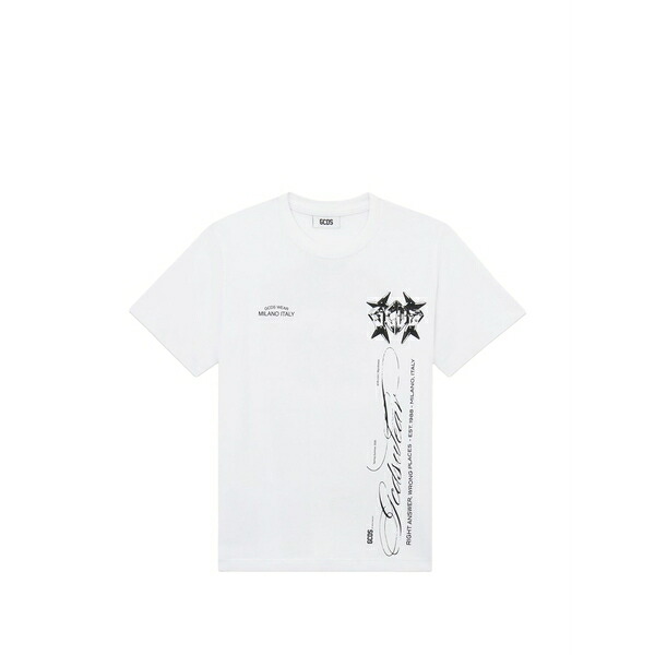 ジーシーディーエス メンズ Tシャツ トップス Logo-print short-sleeve t-shirt White｜asty