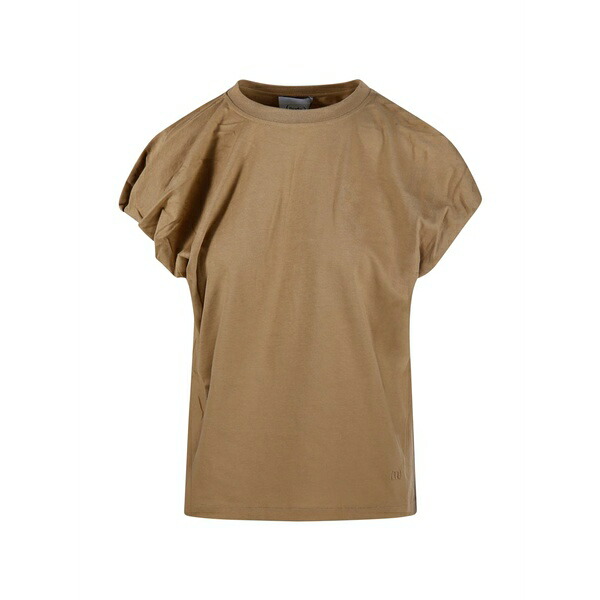 素っぽんぽん レディース プルオーバー トップス Gathered t-shirt Neutrals