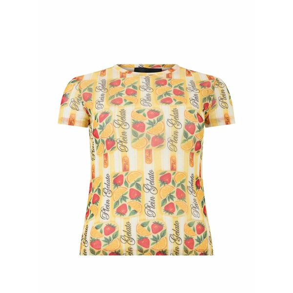 フィリップ飾り気の無い レディース ティーシャツ トップス Crew-neck fruit-print t-shirt Yellow
