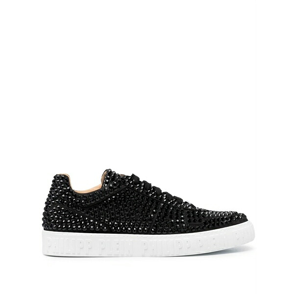 フィリッププレイン メンズ スニーカー シューズ King power stud-embellished sneakers Black|asty