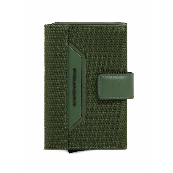 ピークアドロ  メンズ 紙入れ 付属品 Pop-up leather-trim cardholder Green