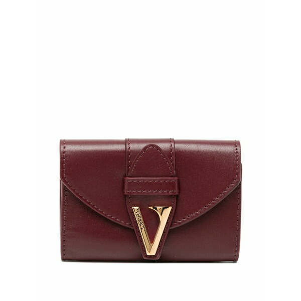 ヴェルサーチ レディース 金入れ 付属物 V-plaque wallet Red