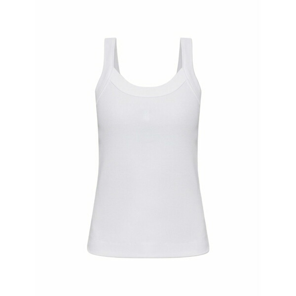 バイマレンバーガー レディース カットソー トップス Frillio ribbed-knit cotton tank top White