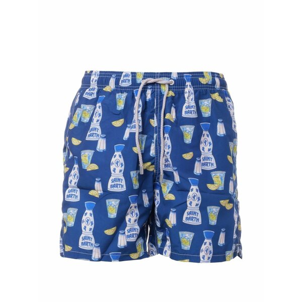 エムシーツーセイントバース メンズ 心地好いズボン下 ボトムス Graphic-print swim shorts Blue