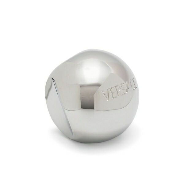 ヴェルサーチ レディース リング アクセサリー Sphere logo-engraved ring Silver|asty