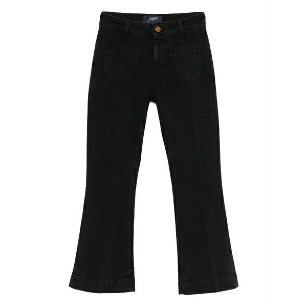 シーフェア レディース デニムパンツ ボトムス Flap-pocket flared jeans Black｜asty