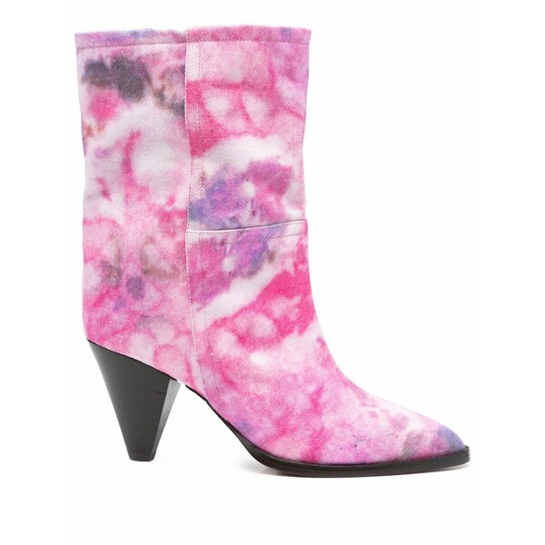イザ呼びりん マラン レディース ブーツ シューズ Rouxa tie-dye print denim boots Pink