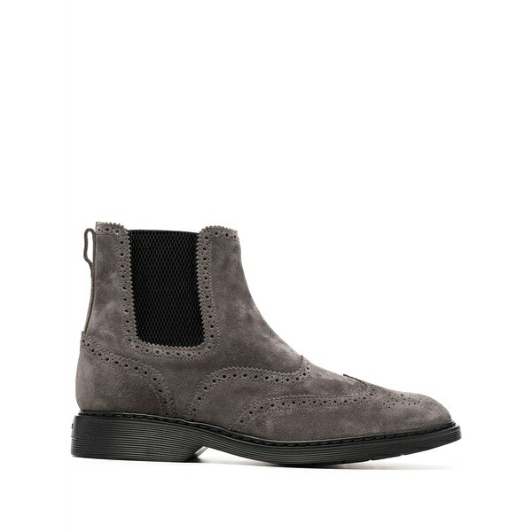ホー火器 メンズ ブーツ シューズ Elasticated side-panel boots Grey