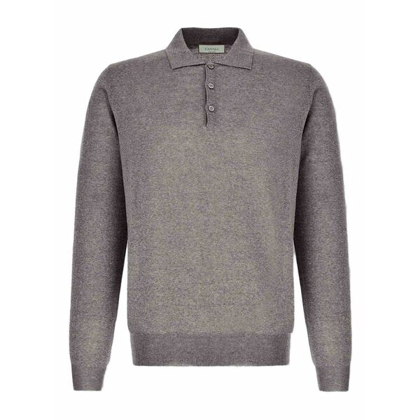 カナーリ メンズ 編み物\u0026プルオーバー アウター Polo-neck long-sleeved sweater Neutrals