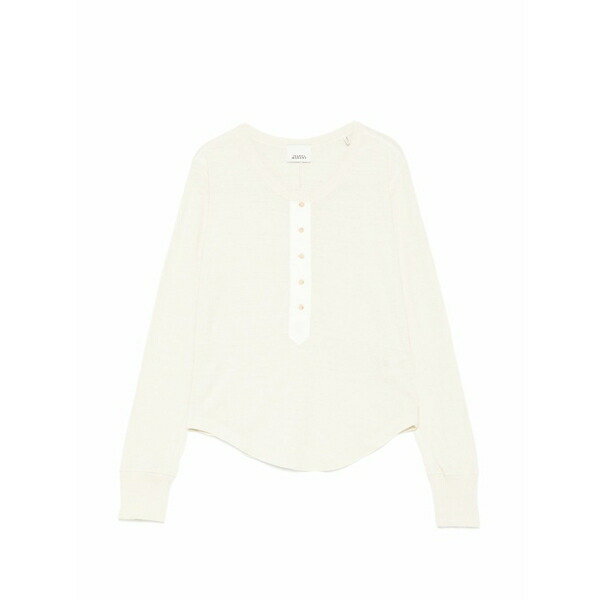 イザ呼びりん マラン レディース ティーシャツ トップス Button t-shirt Neutrals