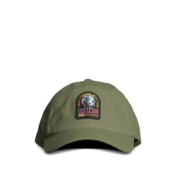 パラジャンパーズ メンズ かぶり笠 付属品 Logo-patch baseball cap Green