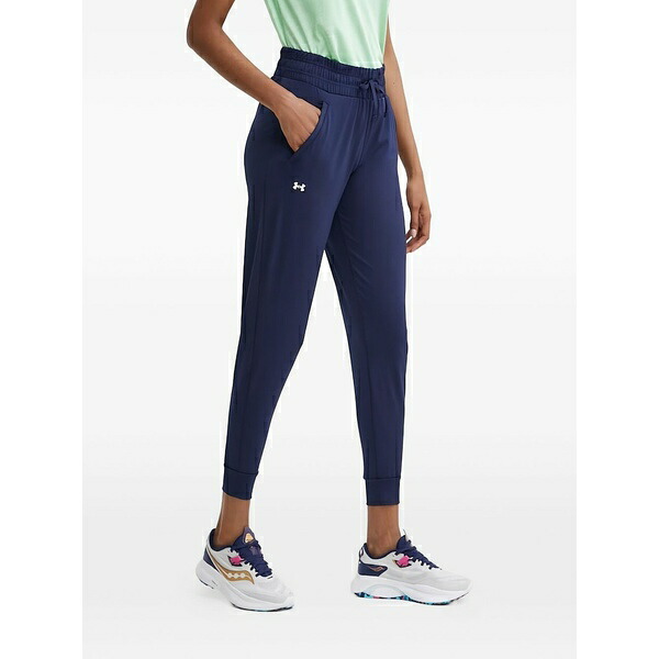 アンダーアーマー レディース カジュアルパンツ ボトムス Logo-print track pants Blue