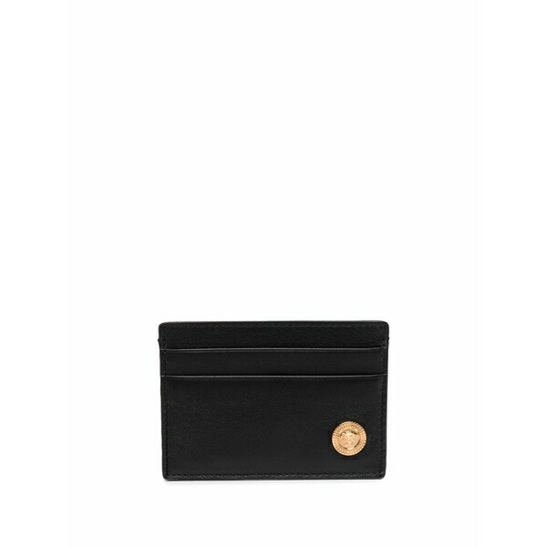 ヴェルサーチ レディース 紙入れ 付属品 Medusa leather cardholder Black