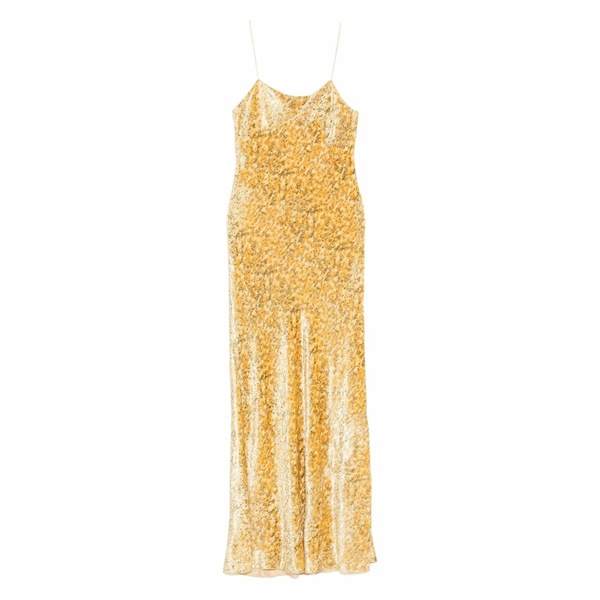 フォルテ フォルテ レディース ワンピース トップス Spaghetti-strap patterned dress Yellow｜asty