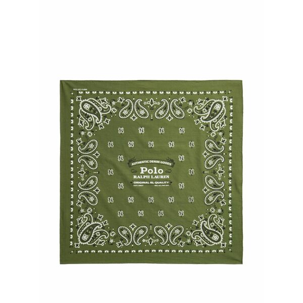 ラルフローレン メンズ 消音装置・袈裟・えり巻き 佩び物 Paisley-motif cotton bandanna Green