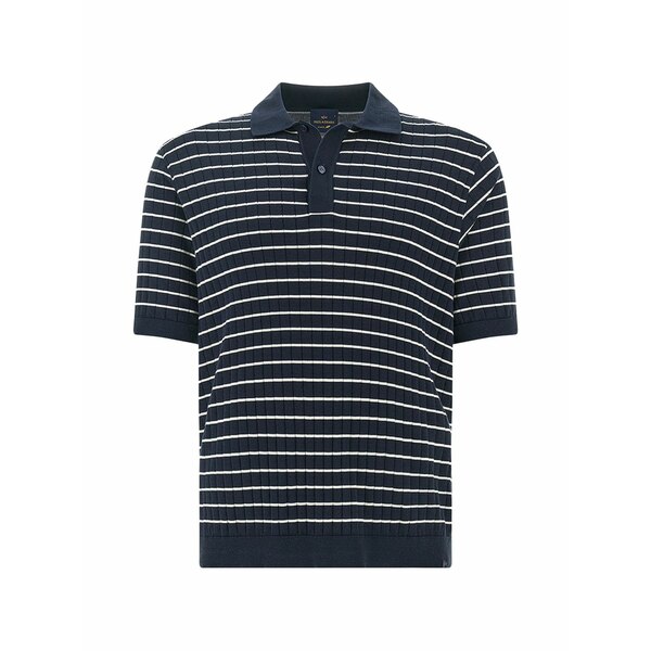 ポールアンドシャーク メンズ スポーツシャツ トップス Striped-pattern polo shirt Blue