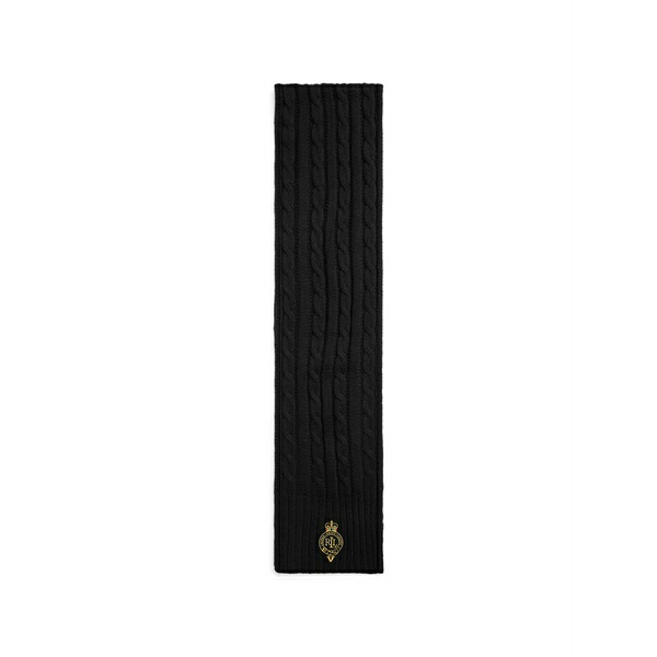 ラルフローレン レディース マフラー・ストール・スカーフ アクセサリー Cable-knit scarf Black｜asty