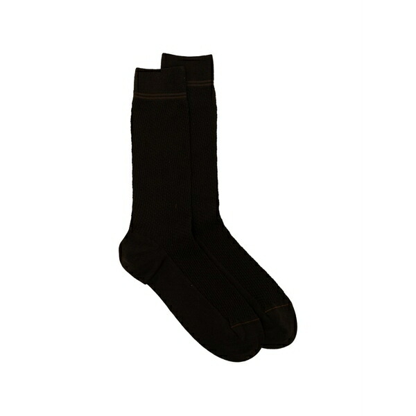 ゼニア メンズ ソックス アンダー御召しもの Mid-calf socks Brown