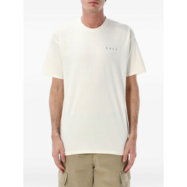 オベイ メンズ Tシャツ トップス Universe t-shirt White|asty