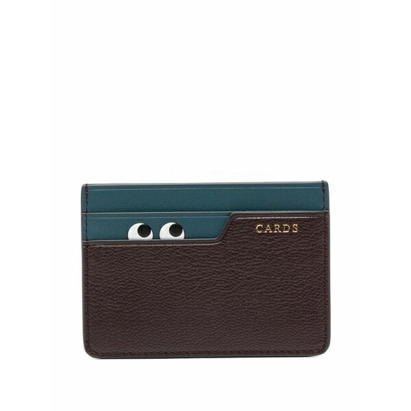 アニヤハインドマーチ レディース 札入れ 佩び物 Peeping-eyes leather cardholder  Brown