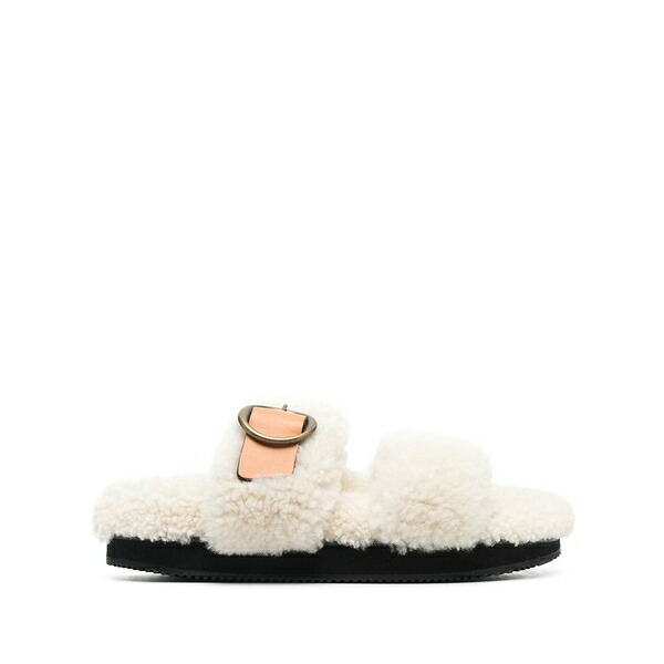 イザベル マラン レディース サンダル シューズ Shearling buckle sandals Neutrals｜asty