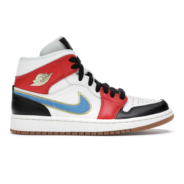 Jordan ジョーダン レディース スニーカー  【Jordan 1 Mid Let(Her)Man (Women\u0027s)】  大きさ US_5.5(22.5糎) Sail/Chile Red/Black/Light Photo Blue
