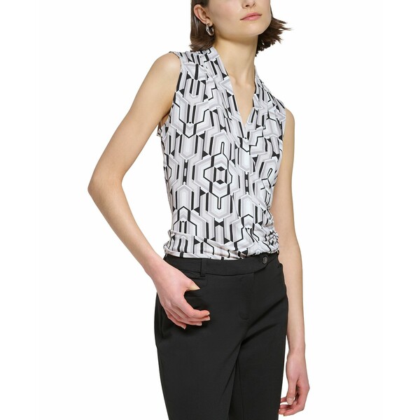 極細繊維クロス アンクライン レディース シャツ トップス Plus Size Sequined V-Neck Camisole Top 