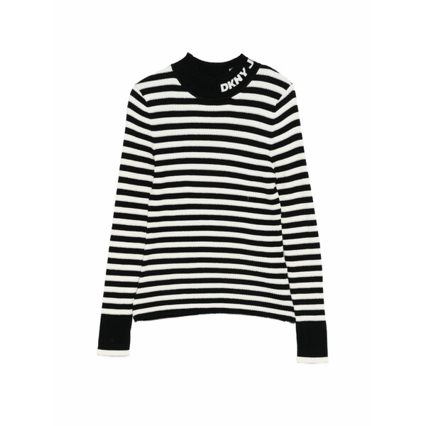 ダナ キャラン ニューヨーク レディース ニット&セーター アウター Long-sleeve striped sweater Black｜asty