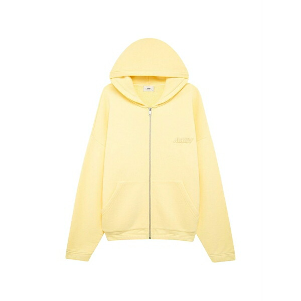 オートリー メンズ パーカー・スウェットシャツ アウター Zip-up logo hoodie Yellow|asty