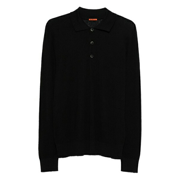 バレナ メンズ ポロシャツ トップス Long-sleeve polo shirt Black|asty