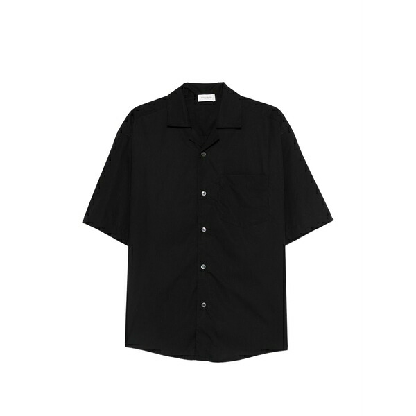 パウロペコラ メンズ プルオーバー トップス Chest-pocket short-sleeve shirt Black