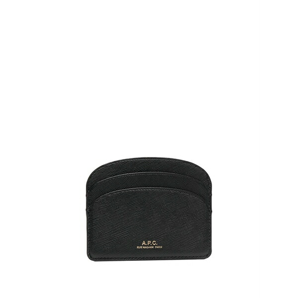 アーペーセー メンズ 財布 アクセサリー Demi-lune leather cardholder Black｜asty