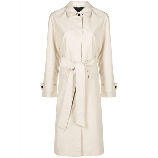 カルバンクライン レディース コート アウター Single-breasted belted-waist coat Neutrals|asty