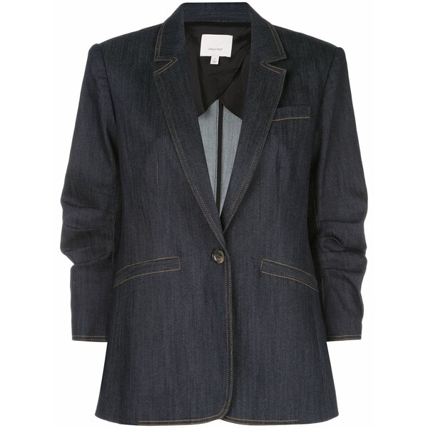 サンクアセプト レディース ジャケット＆ブルゾン アウター Khloe single breasted denim blazer Black｜asty