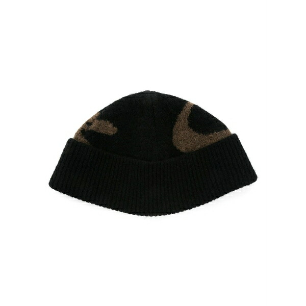 ナヌーシュカ メンズ 帽子 アクセサリー Intarsia-motif beanie Black|asty