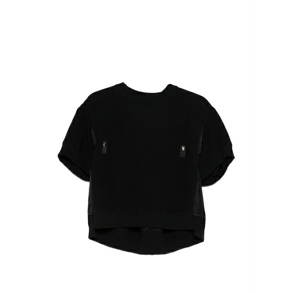 サカイ レディース 編み物\u0026プルオーバー アウター Panelled sweatshirt Black
