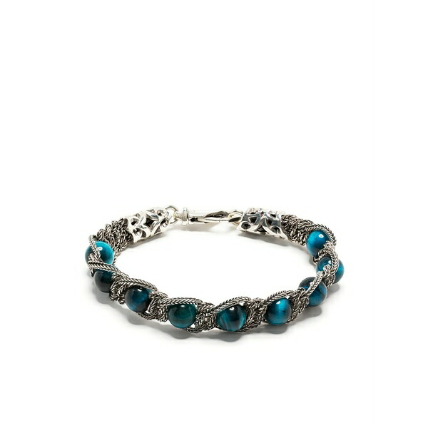 エマニュエレ ビコッキ メンズ ブレスレット・バングル・アンクレット 付属物 Shamballa bead bracelet Silver