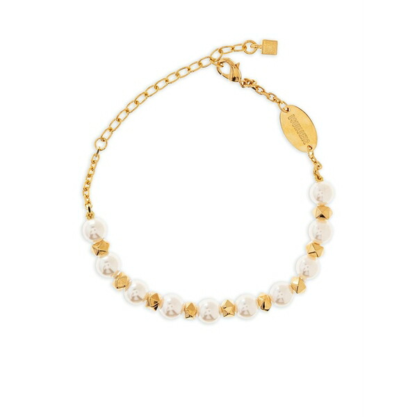ディースクエアード メンズ ブレスレット・バングル・アンクレット 付属物 Faux-pearl bracelet Gold