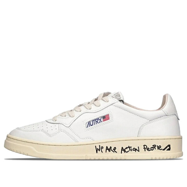 AUTRY オートリー レディース スニーカー  【(WMNS) Autry Medalist Leather Low Lettering \u0027We Are Action People - White\u0027 AULW-LD06】  大きさ US_6(23.0糎)