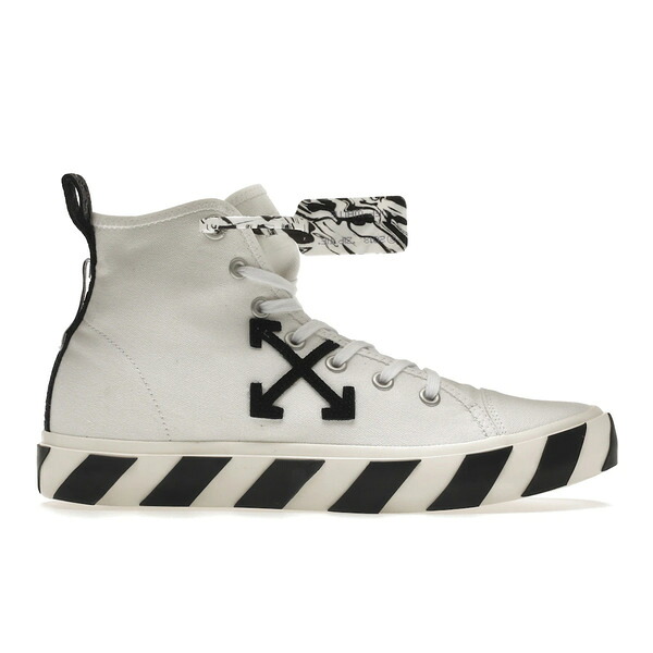 OFF-WHITE 象牙色 メンズ スニーカー  【OFF-WHITE Vulcanized Mid Top White Black】  大いさ US_9(27.0糎) White/Black 靴-スニーカー