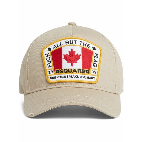 ディースクエアード メンズ かぶり笠 付属品 Logo patch baseball cap Neutrals