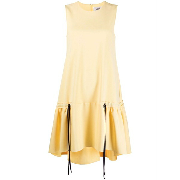 ビクトリアベックカム レディース ワンピース トップス Ruffle-hem poplin dress Yellow｜asty