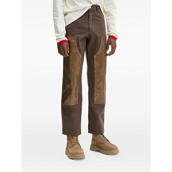 ブルーマーブル メンズ カジュアルパンツ ボトムス Embellish-panel trousers Brown｜asty