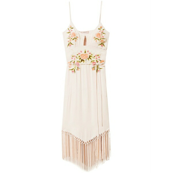 ツインセット レディース ワンピース トップス Floral-embroidered midi dress Neutrals｜asty