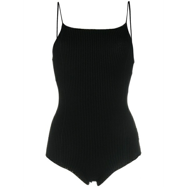 エーロン レディース ティーシャツ トップス Lourde sleeveless ribbed bodysuit Black Tシャツ・カットソー-トップス
